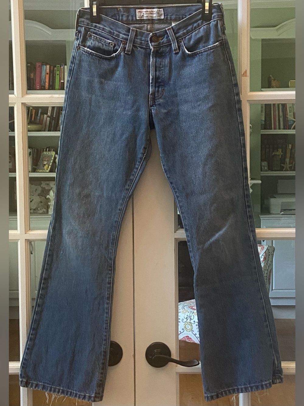 Vintage Abercrombie & Fitch Bootcut Button Fly Jeans Blue 2 Short USA Made